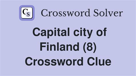 city in finland crossword.